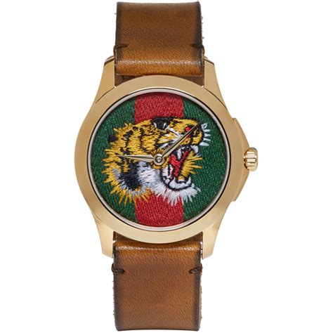 ladies gucci tiger watches|Gucci tiger head slides.